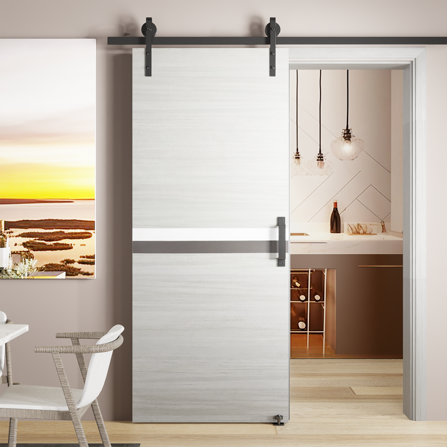 CRAZY ELF 30 "x 80" Melamine Integrated Door Slab, No Assembly Required, Covered With 2mm Thick Melamine Protective Layer, Environmental-Friendly, Waterproof, Moisture-proof, Deformation Resistant