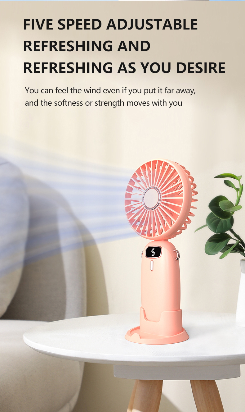Five speed adjustable handheld fan-PinShop