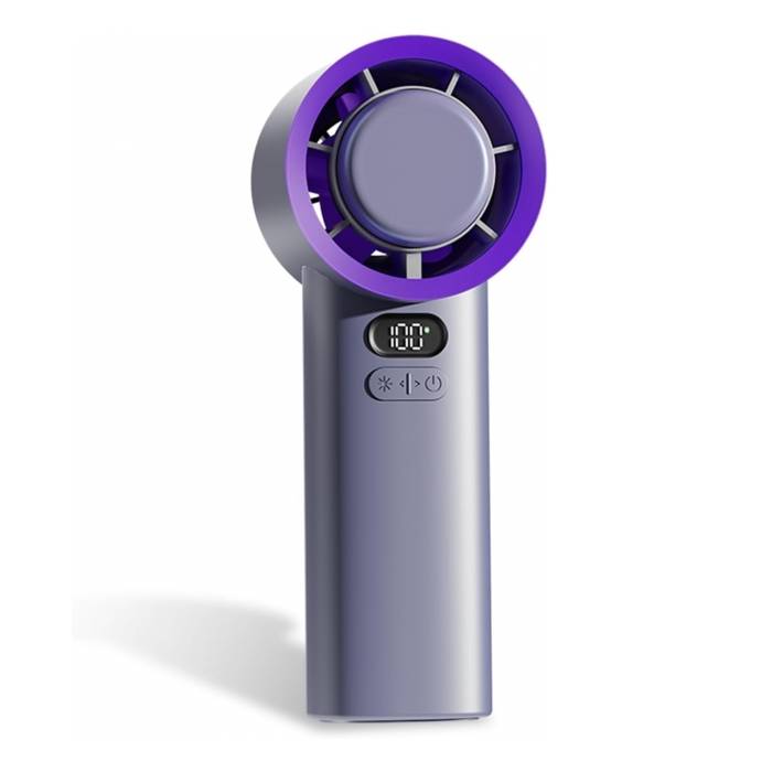 portable handheld fan, turbocharged mini fan, brushless motor 13000 RPM, 3600mAh battery rechargeable, 1-100 speed control, digital display, gift for